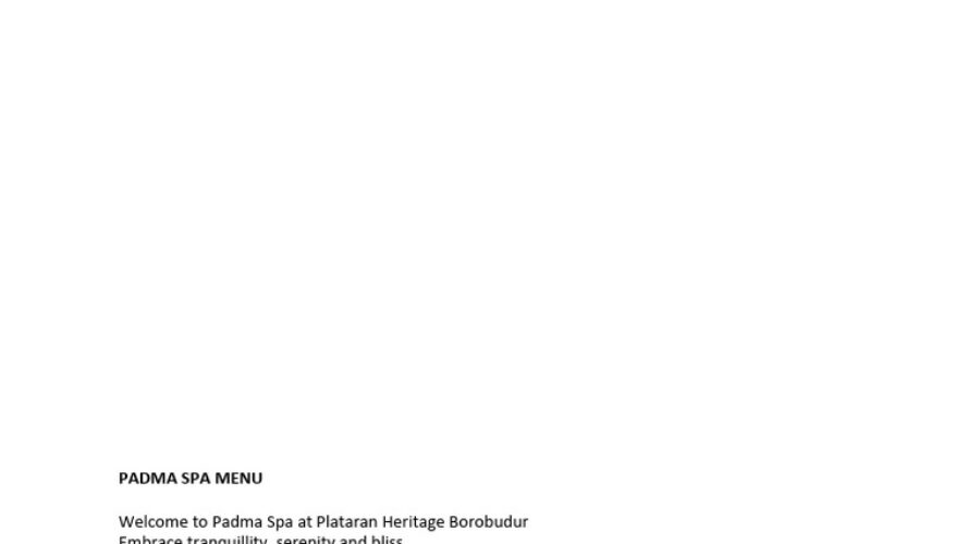 Five-Star Relaxation: Padma Spa at Borobudur Resort